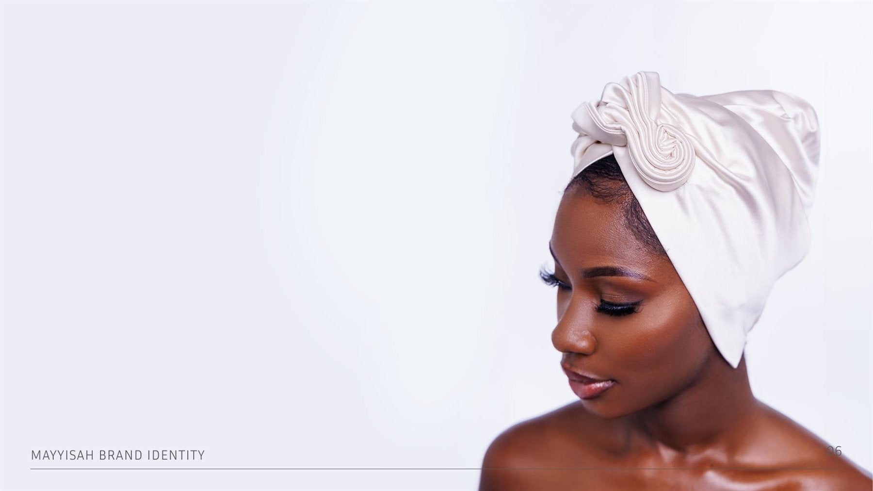 MAYYISAH model wearing a sculptural turban