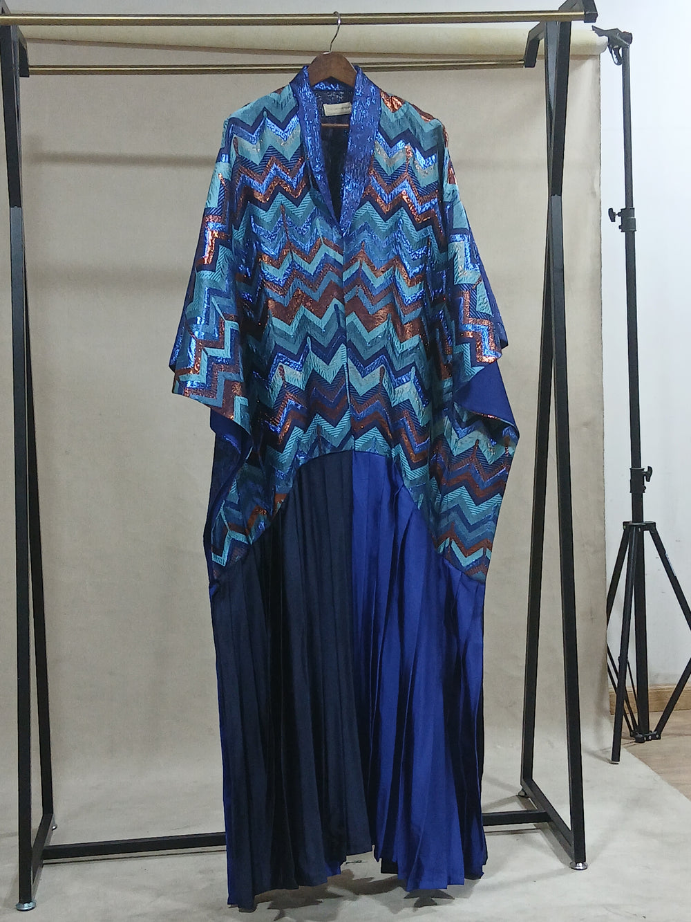 Cobalt & Blue Mix Chevron Kanzu