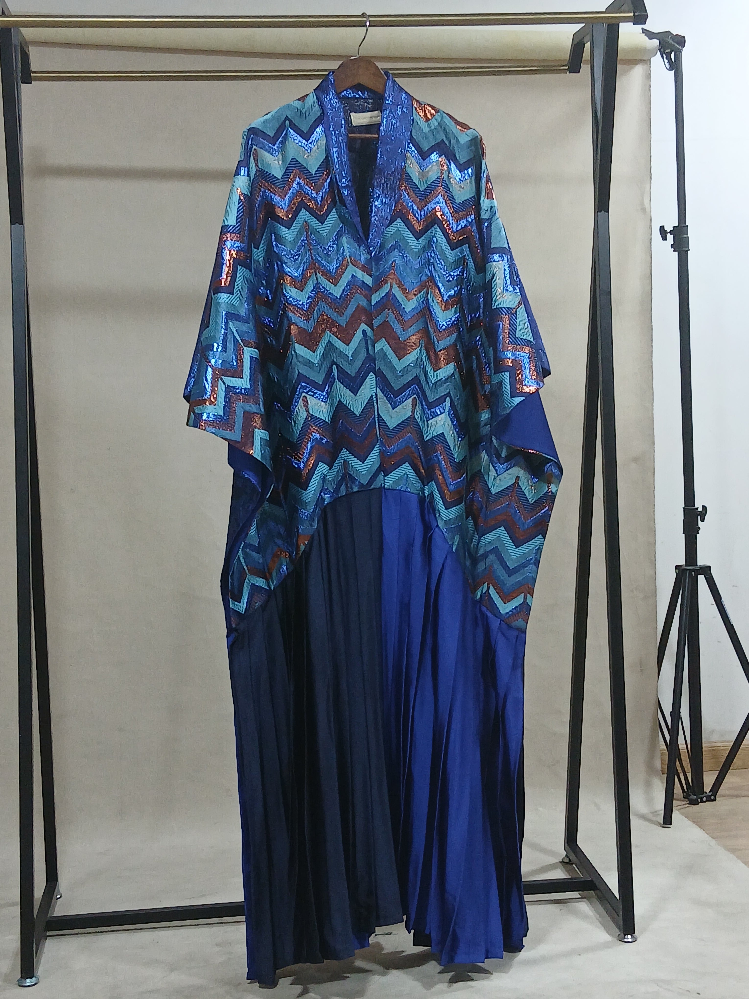 Cobalt & Blue Mix Chevron Kanzu