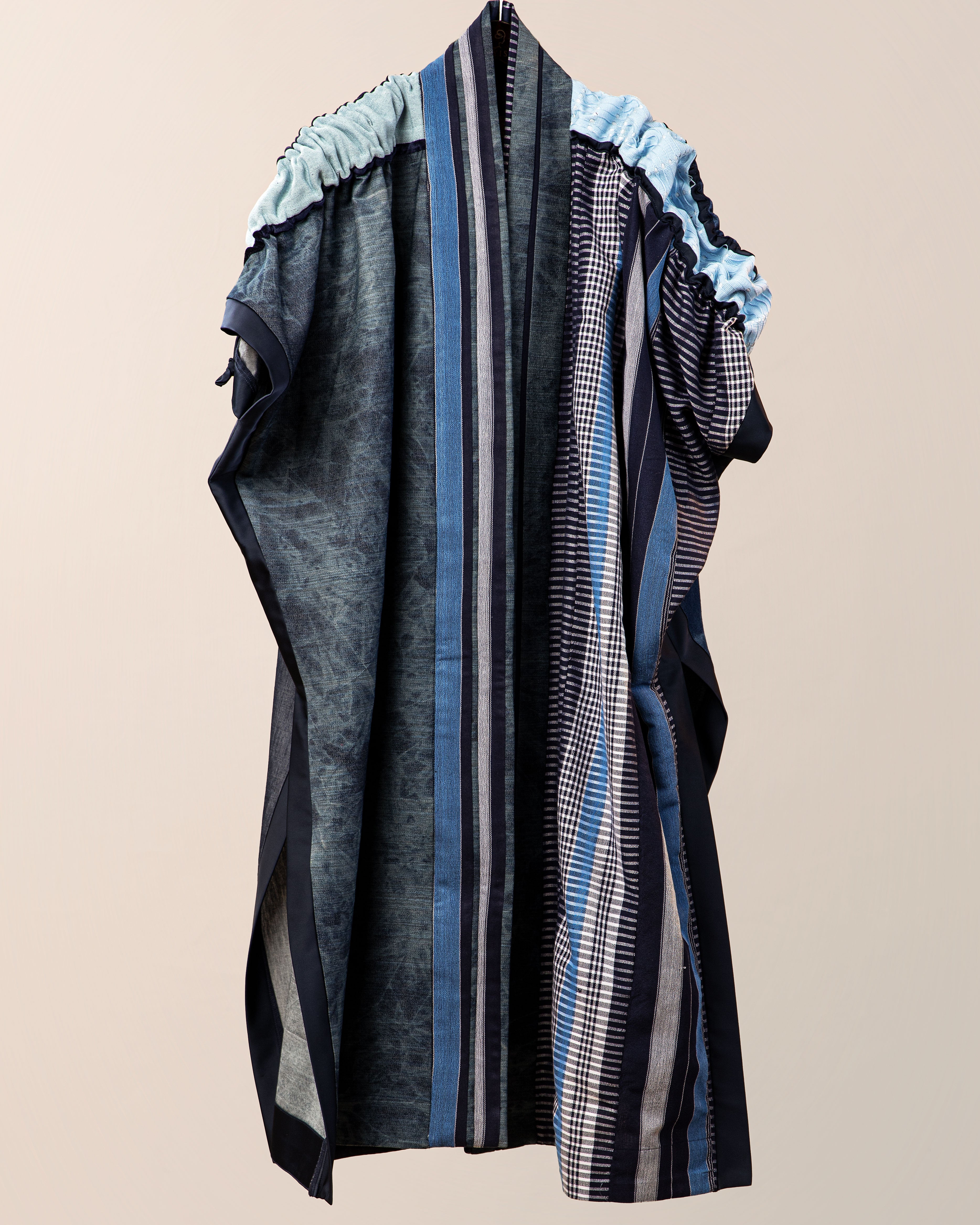 Denim x Aso Oke Kimono