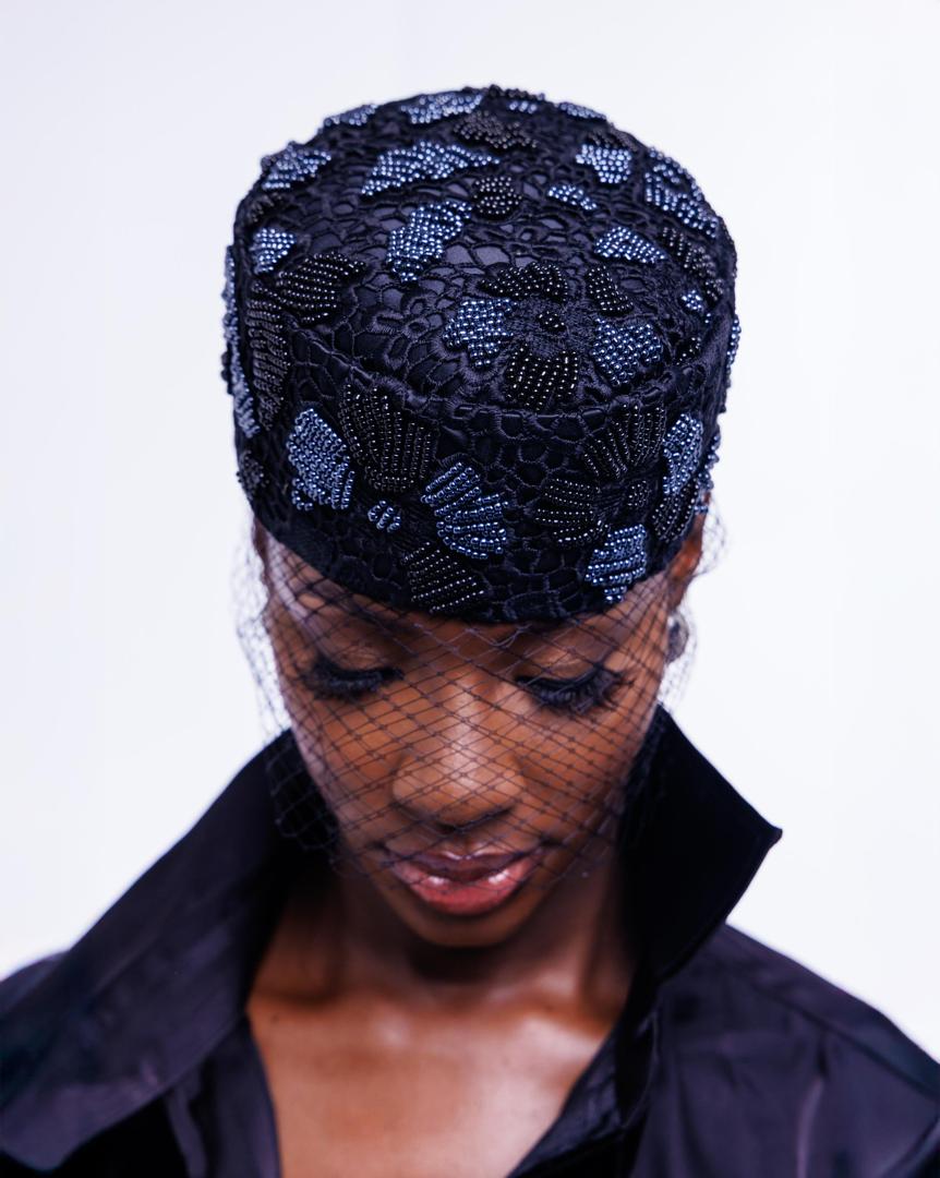 Black Swarovski Crystal Turban extra view