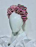 Aso Oke Ruffle Headband (Pink & Green)