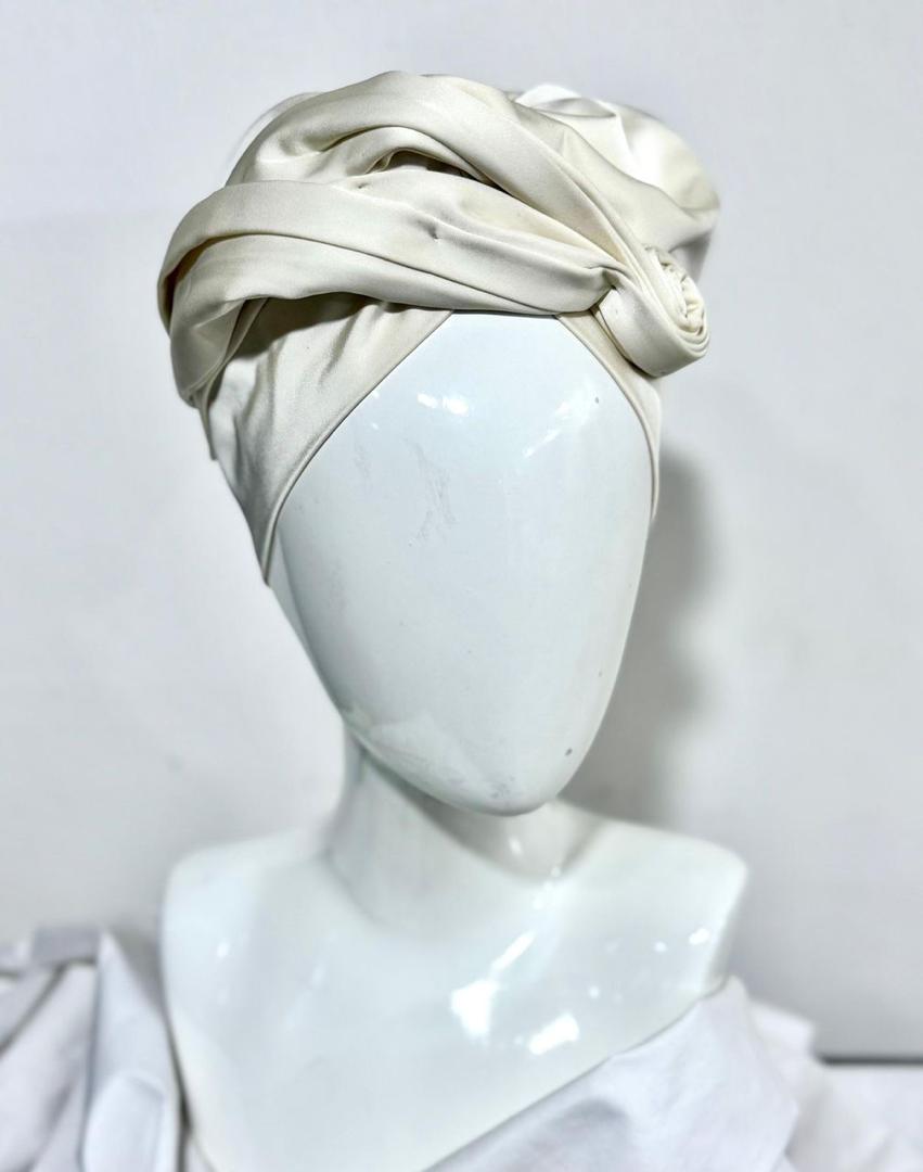 Ivory Silk Turban