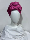 Magenta Rose Silk Turban