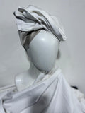 White Silk Bow Turban