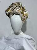 Cream & Gold Floral Sego Turban