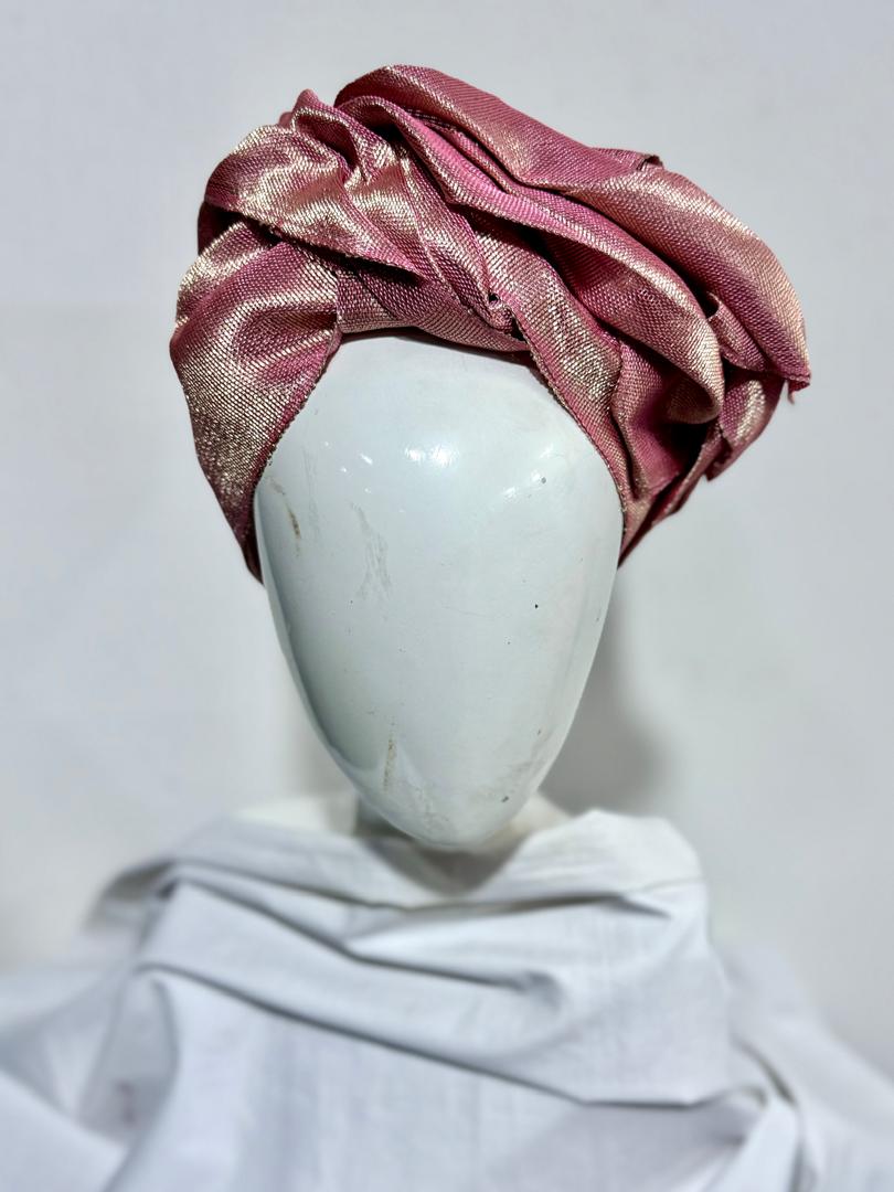 Rose Gold Aso Oke Turban