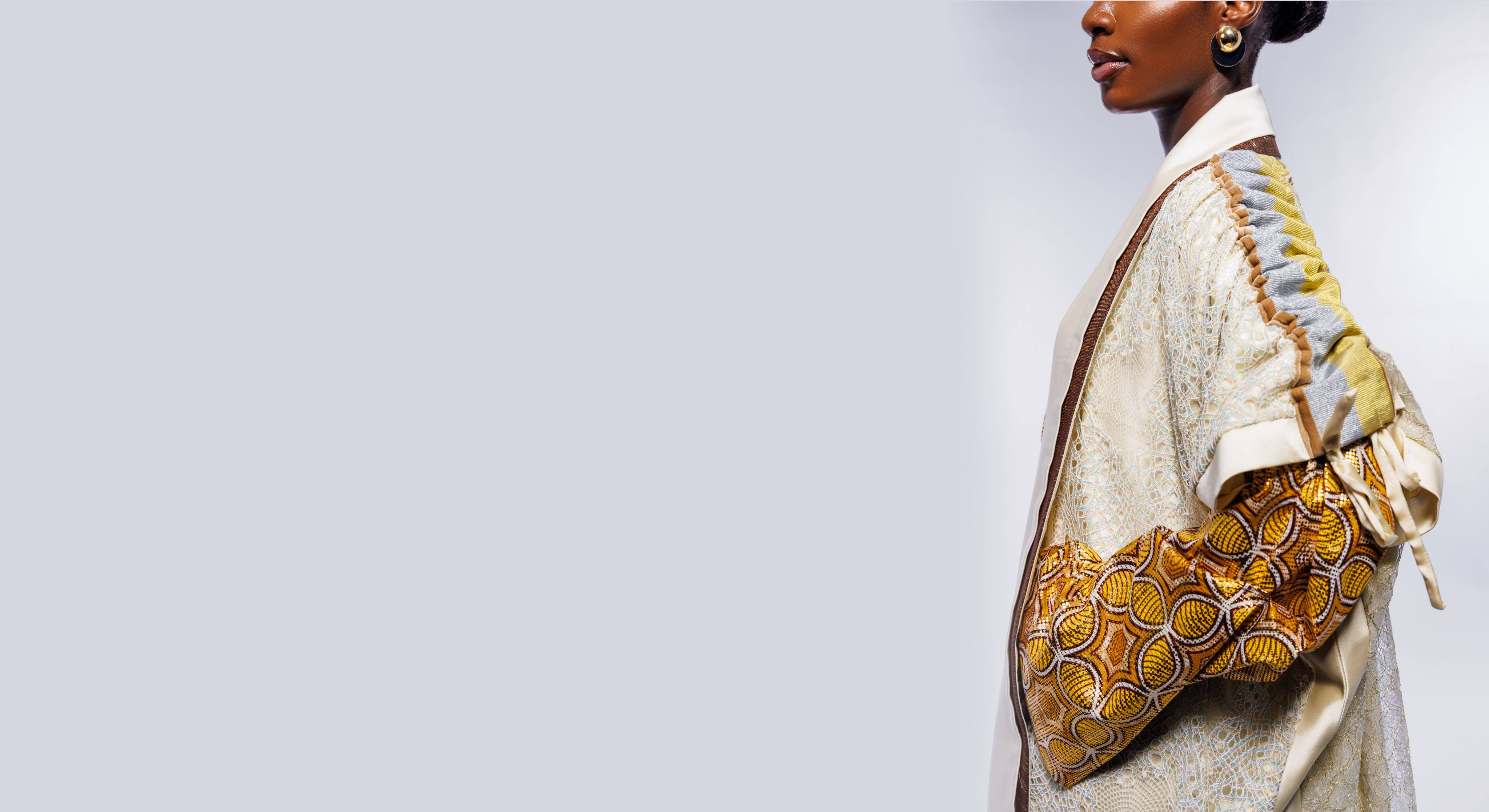 MAYYISAH editorial portrait in a sculptural textile wrap